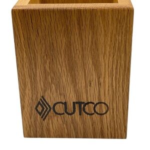 CUTCO Wooden Block Utensil Knife Caddy Holder Made In USA ‎ 4 x 4 x 5 Square